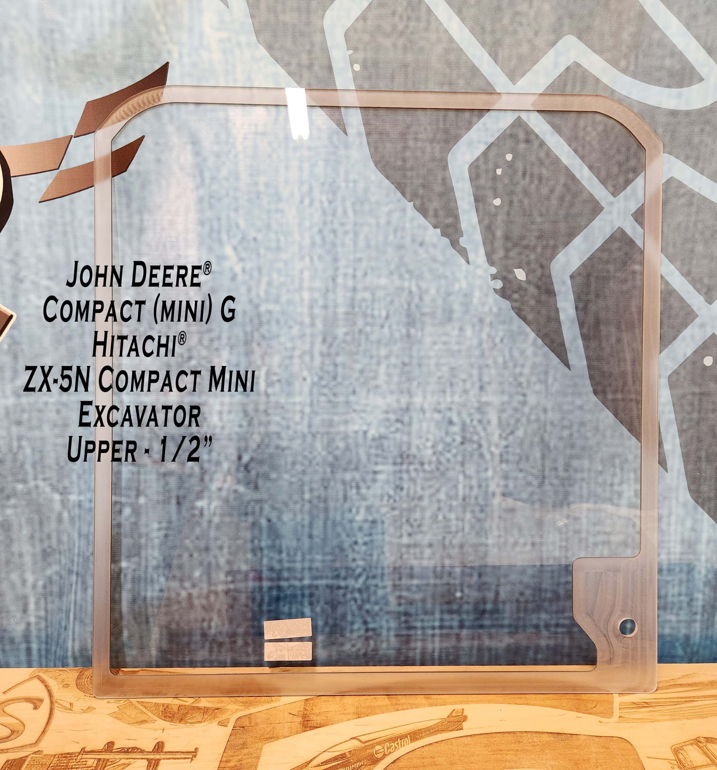 John Deere COMPACT (mini) G & P Series // Hitachi ZX-5N COMPACT (mini) Excavator Windshield - Image 2